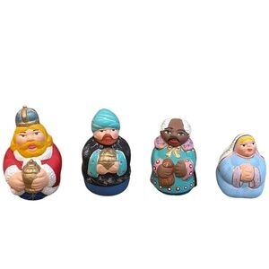 Set 4  Handmade‎ Ceramic Nativity Scene